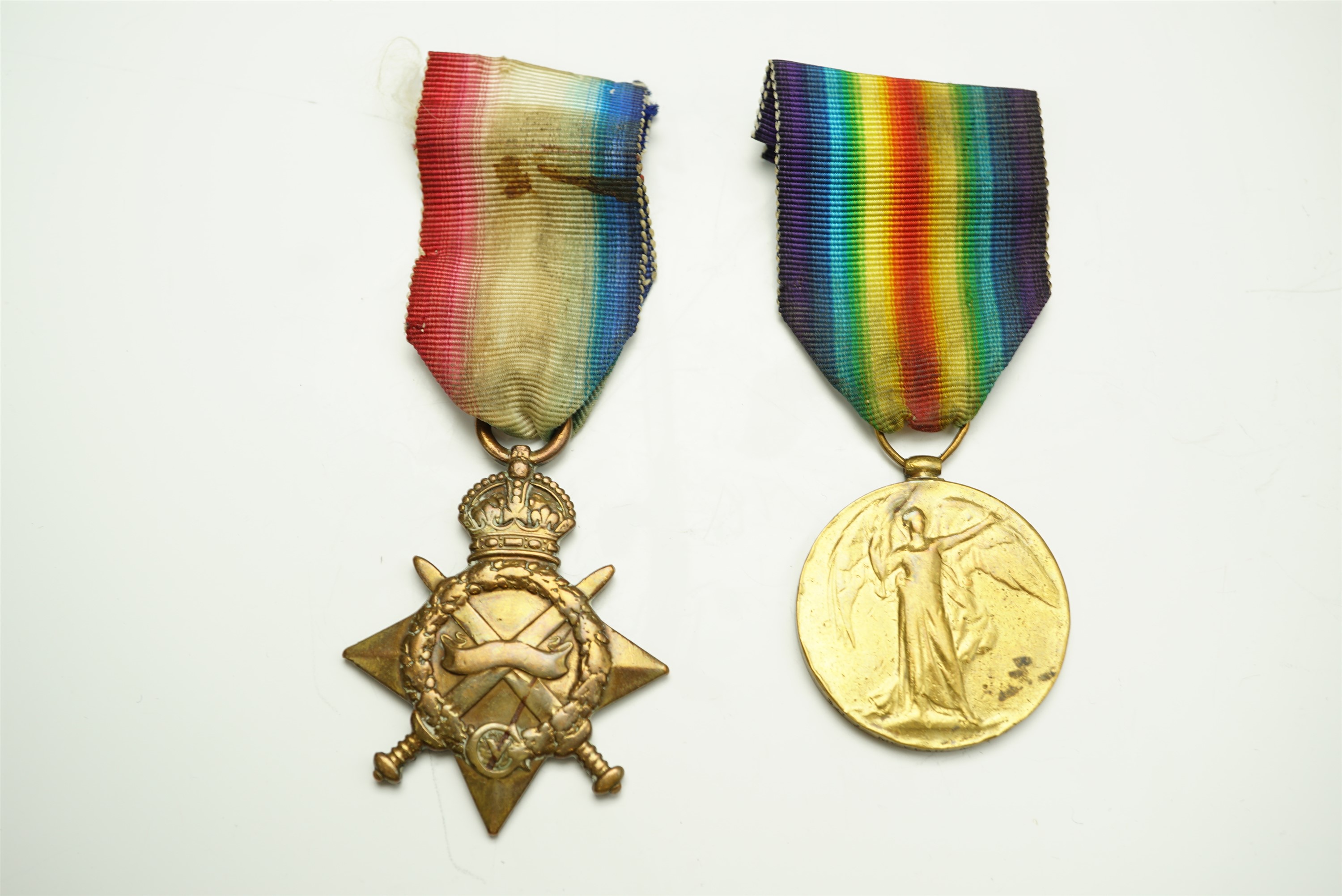 A 1914-15 Star and Victory Medal to Pte J McVean, 11th Infantry / Sjt J McVean MTC. [South Africa,