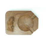 Mouseman Thompson of Kilburn A carved oak ashtray, 10.5 x 7.5 cm