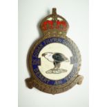 A Second World War RAF 250 Fighter Squadron enamelled badge, 42 mm x 28 mm