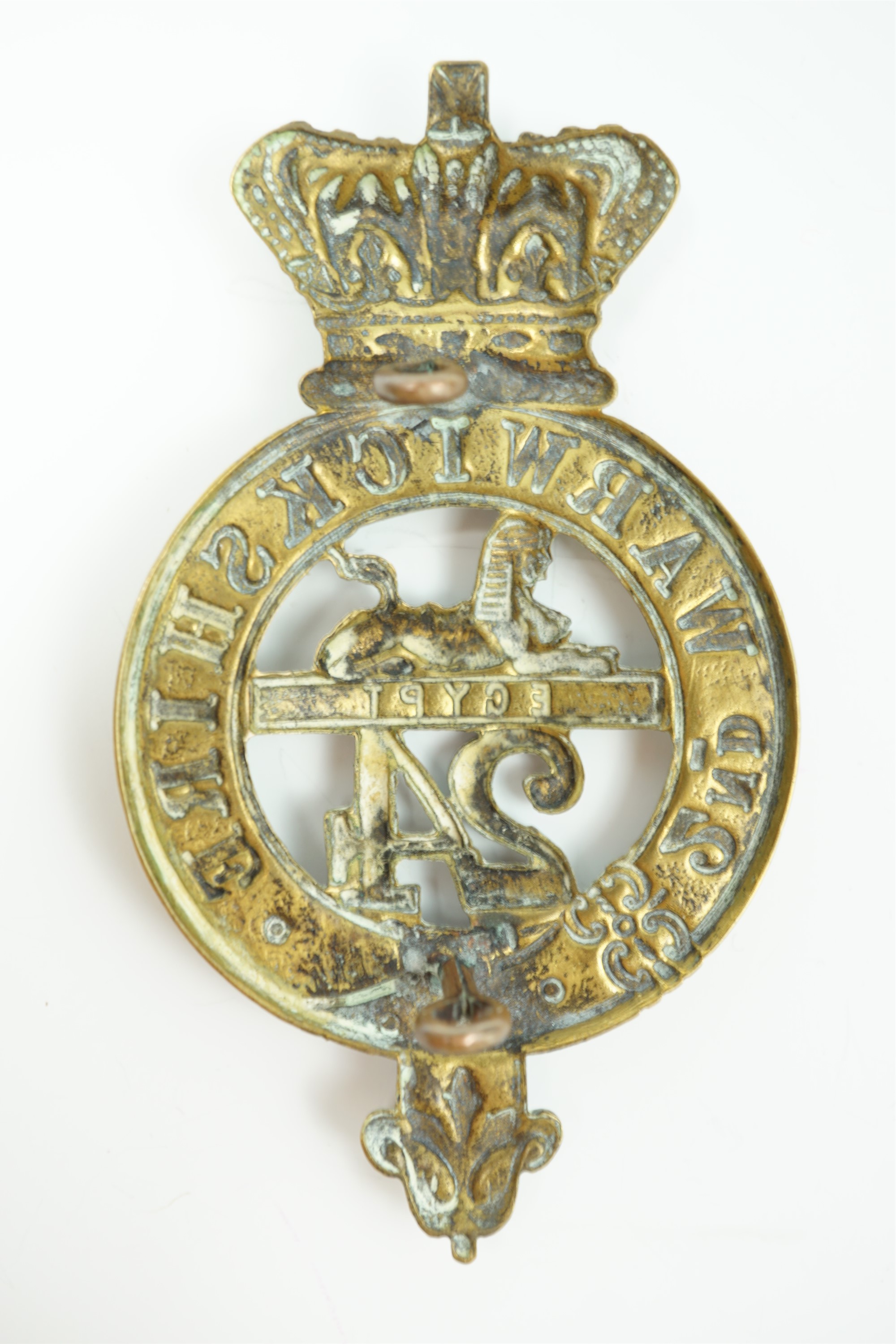 A 24th (2nd Warwickshire) Regiment of Foot glengarry badge, circa 1874-81. [A company of the 2nd - Image 2 of 2