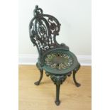 A late 19th Century cast iron garden or conservatory chair, 83 cm high