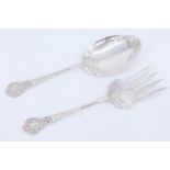 A set of Edwardian silver servers, having fancy stems and terminals, Allen and Darwin, Sheffield,