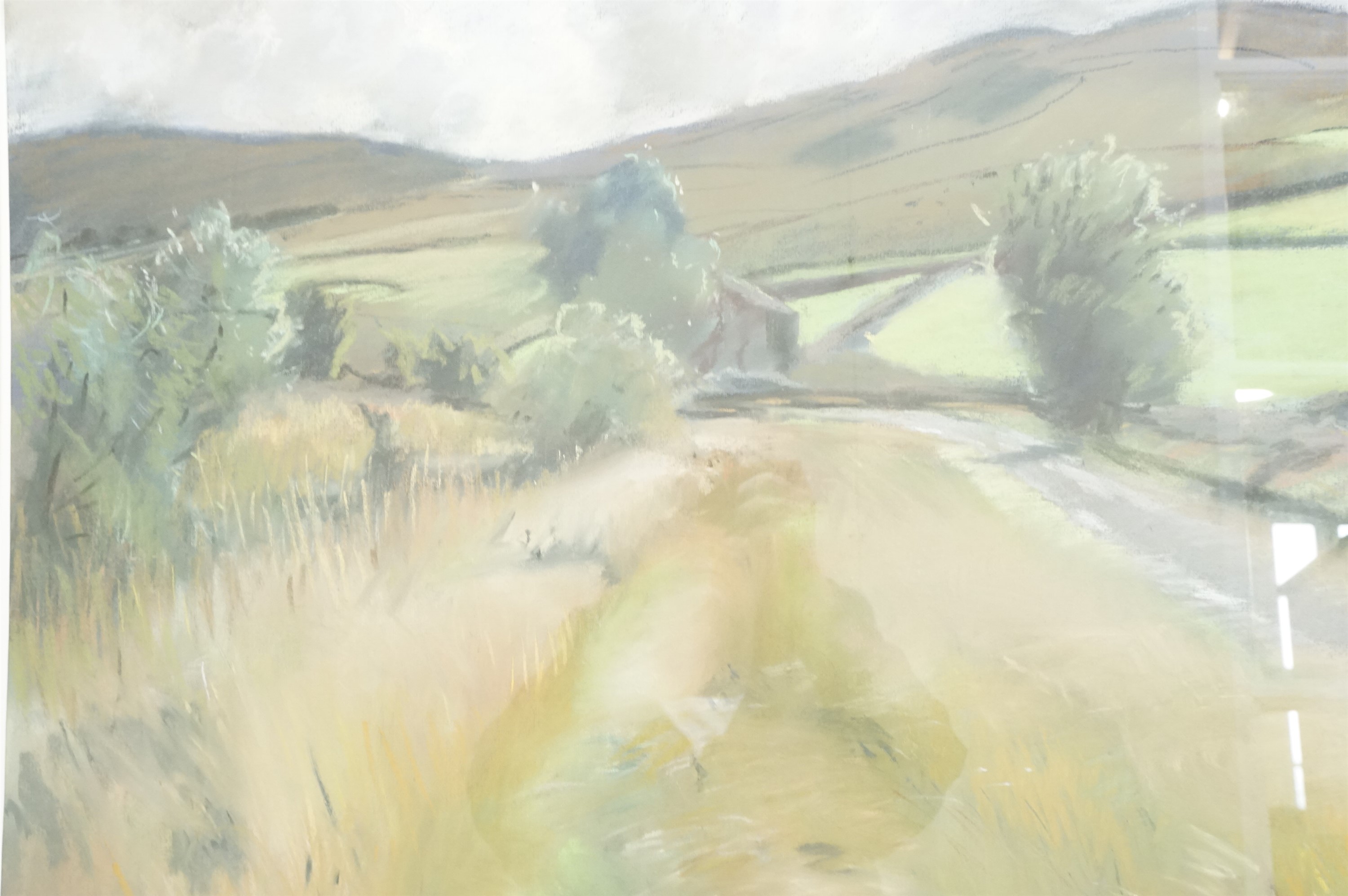 David William Morris (Contemporary) "Artlegarth Lane", a naturalistic, rolling Cumbrian landscape,
