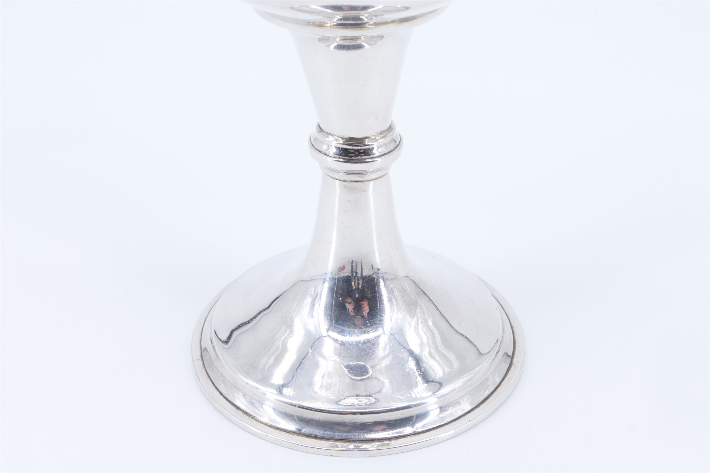 A late Victorian silver chalice, of plain form with a flared pedestal base and a central knop, - Image 4 of 4