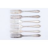 A set of six silver cake forks, Arthur Price & Co Ltd, Birmingham, 1929, 91 g