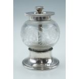 A late 19th / early 20th Century French "Cailar Bayard" electroplate mounted etched glass pepper
