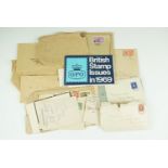 A GPO "British Stamp Issues in 1969" specimen set together with Victorian and later stamp covers