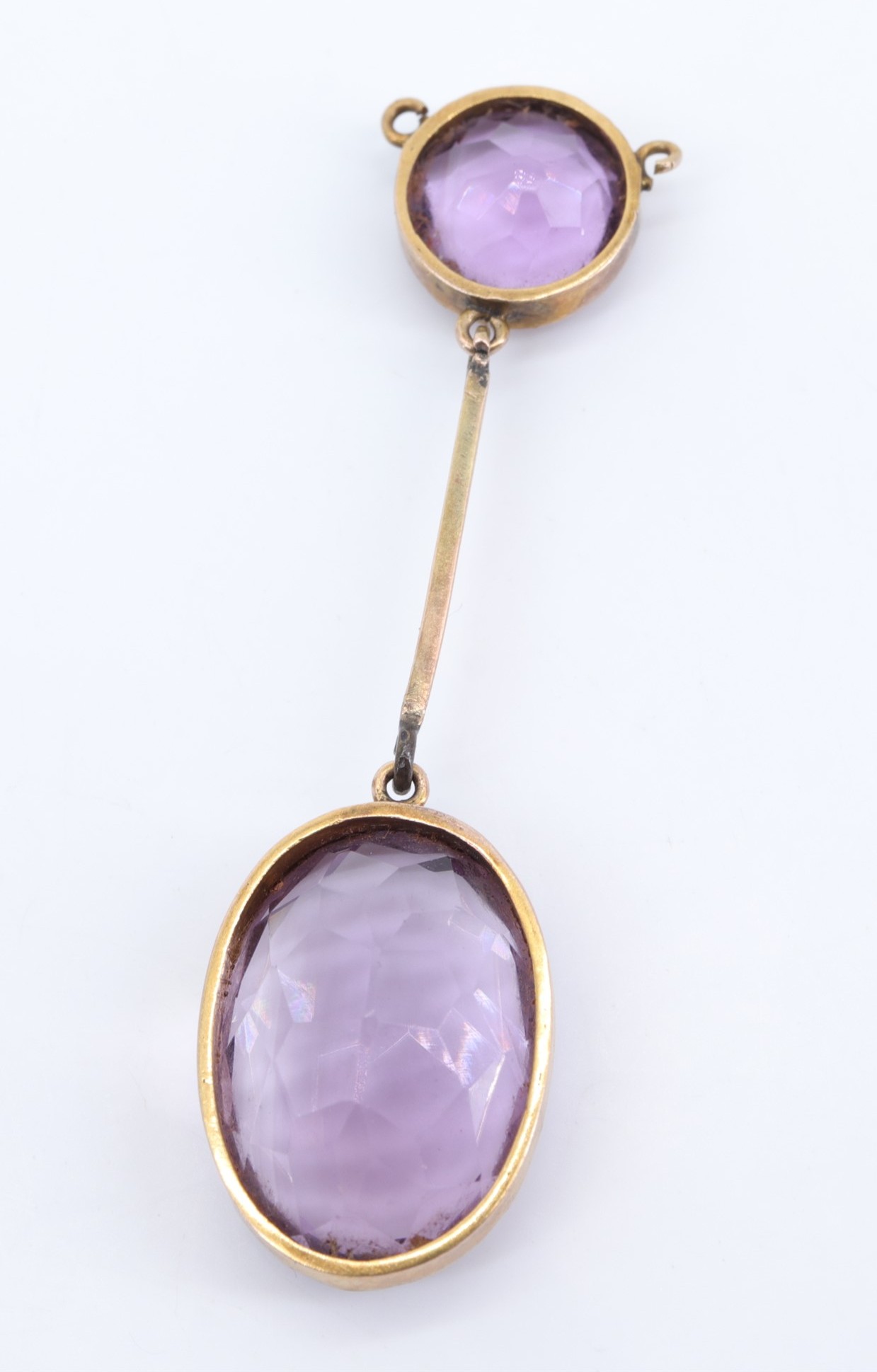 A late 19th / early 20th Century amethyst pendant, comprising a large facet-cut oval stone, bezel - Image 2 of 2