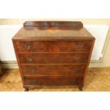 A 1930s figured walnut chest of drawers, 99 cm x 50 cm x 119 cm high