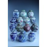 A large quantity of oriental ginger jars, tallest 17 cm