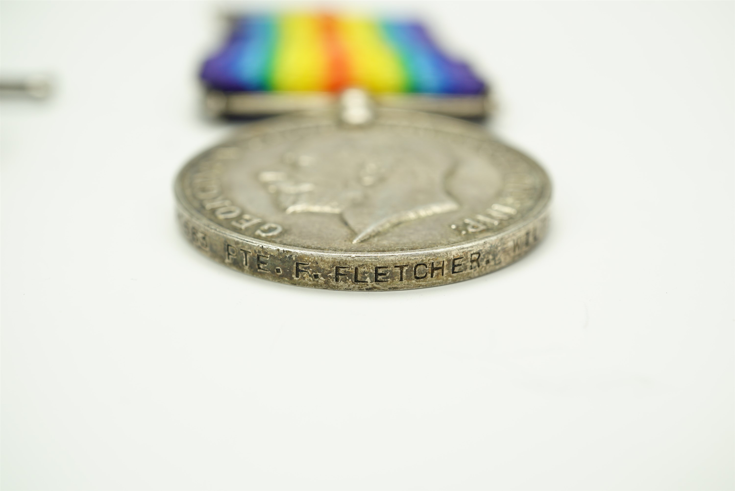 British War and Victory Medals to 31563 Pte F Fletcher, Wiltshire Regiment, together with a - Bild 3 aus 5
