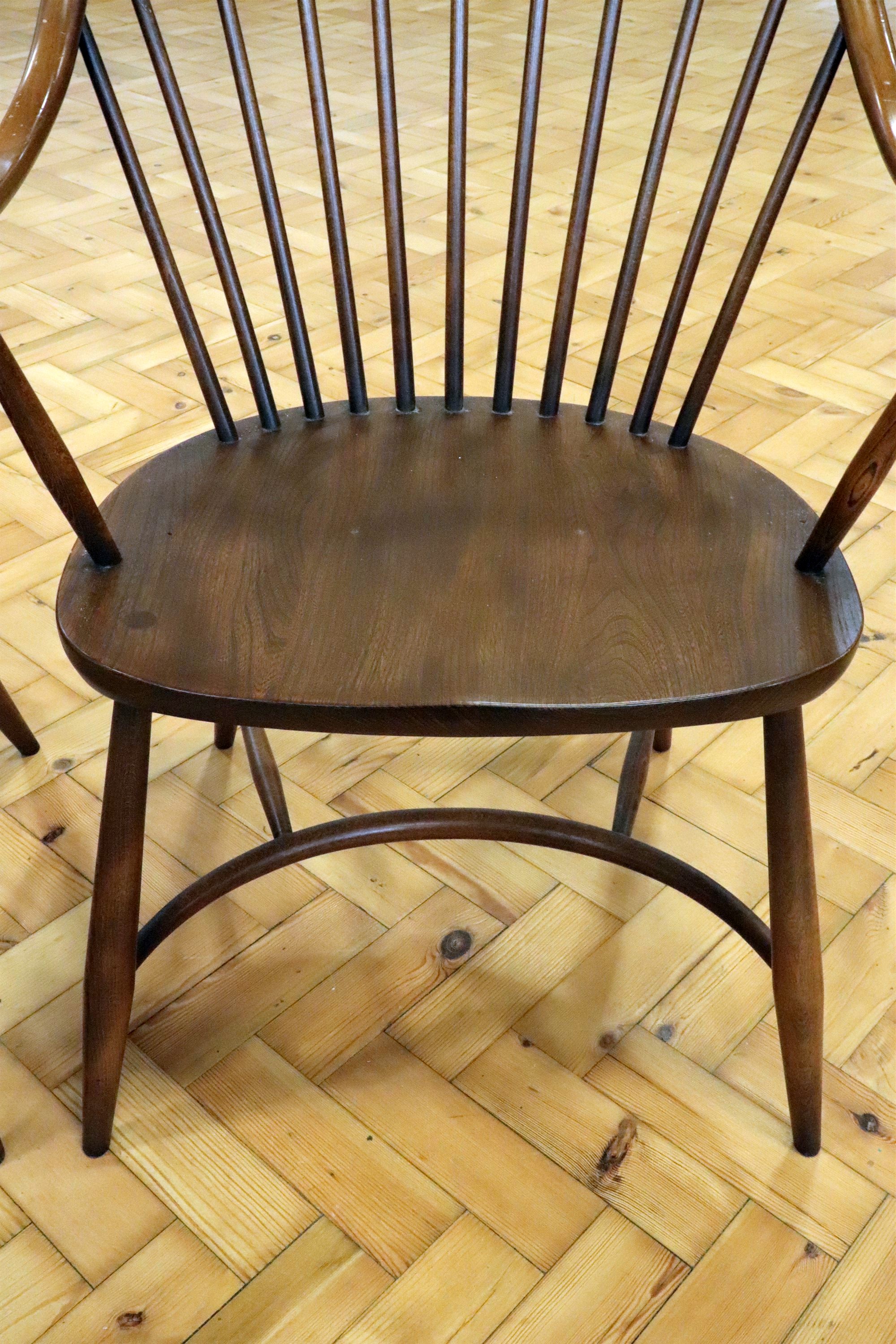 A pair of Ercol armchairs, Latimer or similar pattern with crinoline stretchers - Image 2 of 2