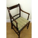 A Regency string-inlaid mahogany armchair