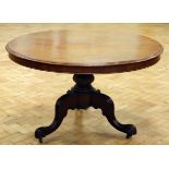 A Victorian mahogany snap-top breakfast table, 120 cm wide