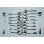 A set of four Walker & Hall Hanoverian pattern teaspoons, together with two other sets, three