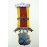 An Edwardian 1st Volunteer Battalion Argyll and Sutherland Highlanders enamelled silver prize medal,