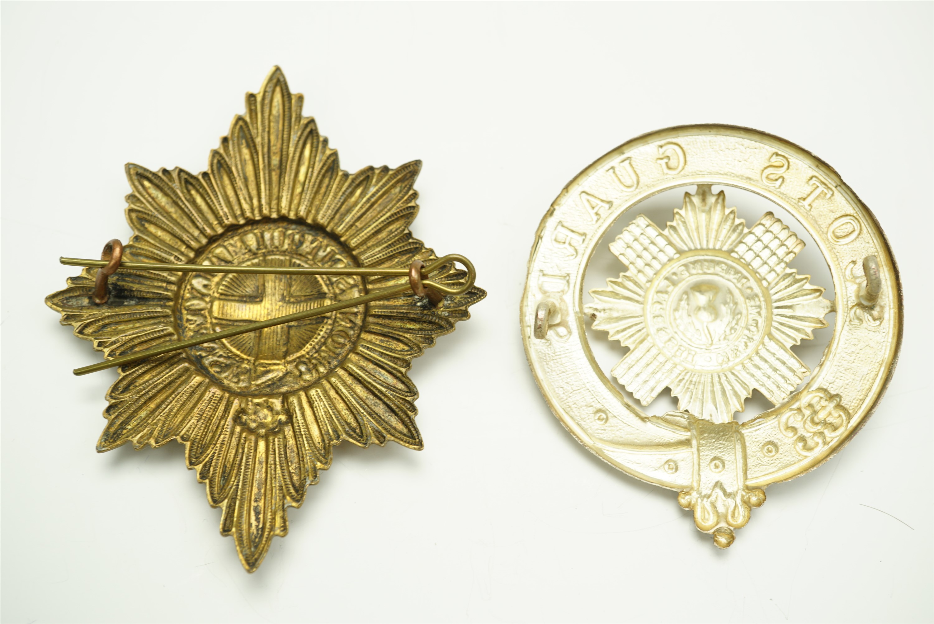 A Scots Guards piper's bonnet badge together with a Coldstream Guards pagri badge - Image 2 of 2