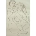 Eileen Cooper RA OBE (born 1953) "A Mother's House", limited edition nude study line drawing,