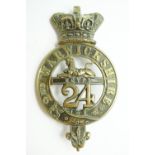 A 24th (2nd Warwickshire) Regiment of Foot glengarry badge, circa 1874-81. [A company of the 2nd