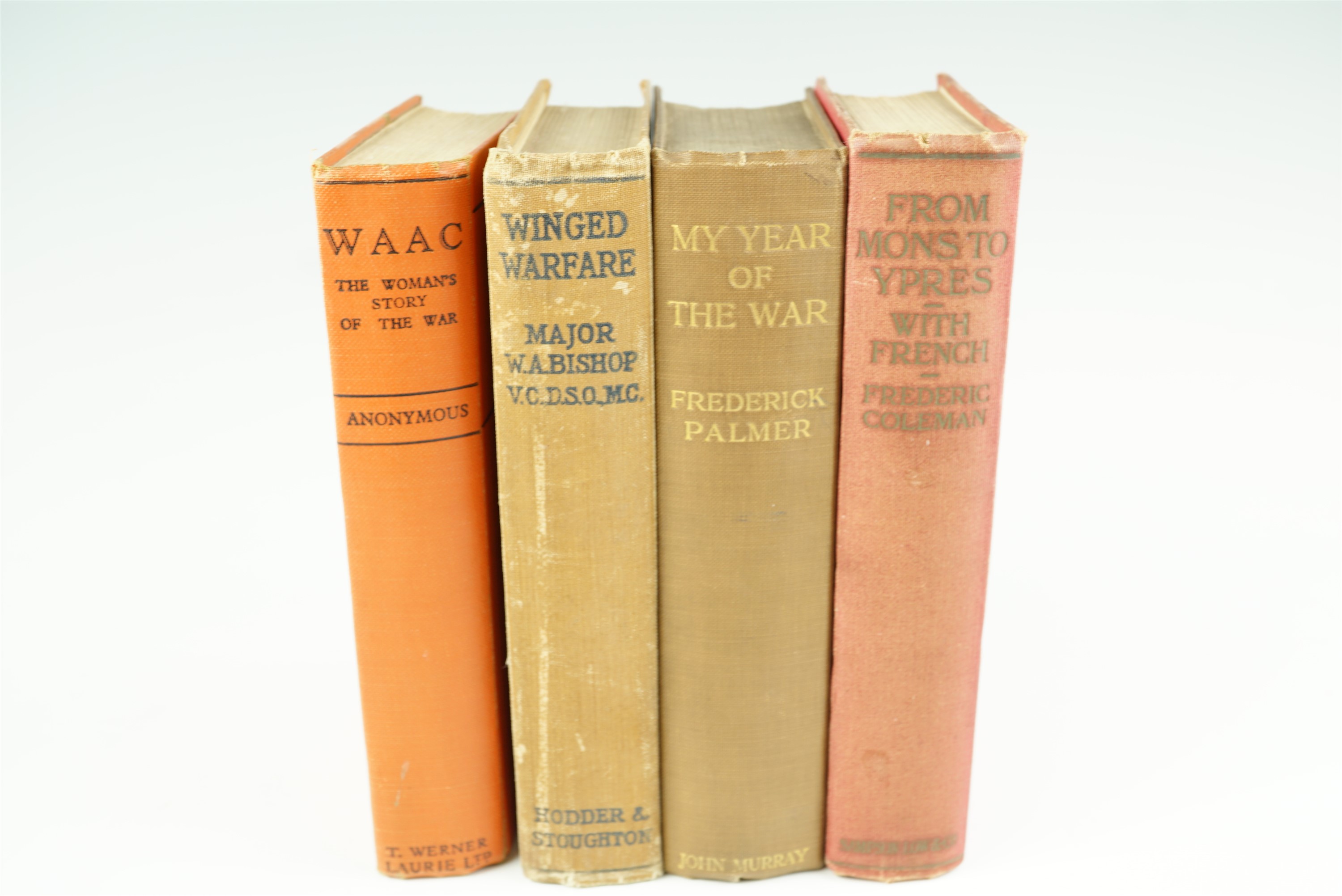 Four Great War memoirs / biographies comprising Anon, "WAAC, The Woman's Story of the War", 1930; "