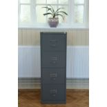 A Bisley four-drawer steel filing cabinet