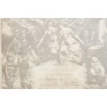 Commemorative lithographic engraving to French Soldiers for their efforts in the war, mounted on