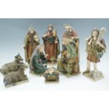 A set of Christmas Nativity figures, tallest figurine 28 cm