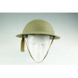 A Second World War British army steel helmet
