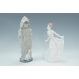 A Royal Doulton figurine Rebecca, together with a Nao figurine, boy with dog, tallest 27 cm