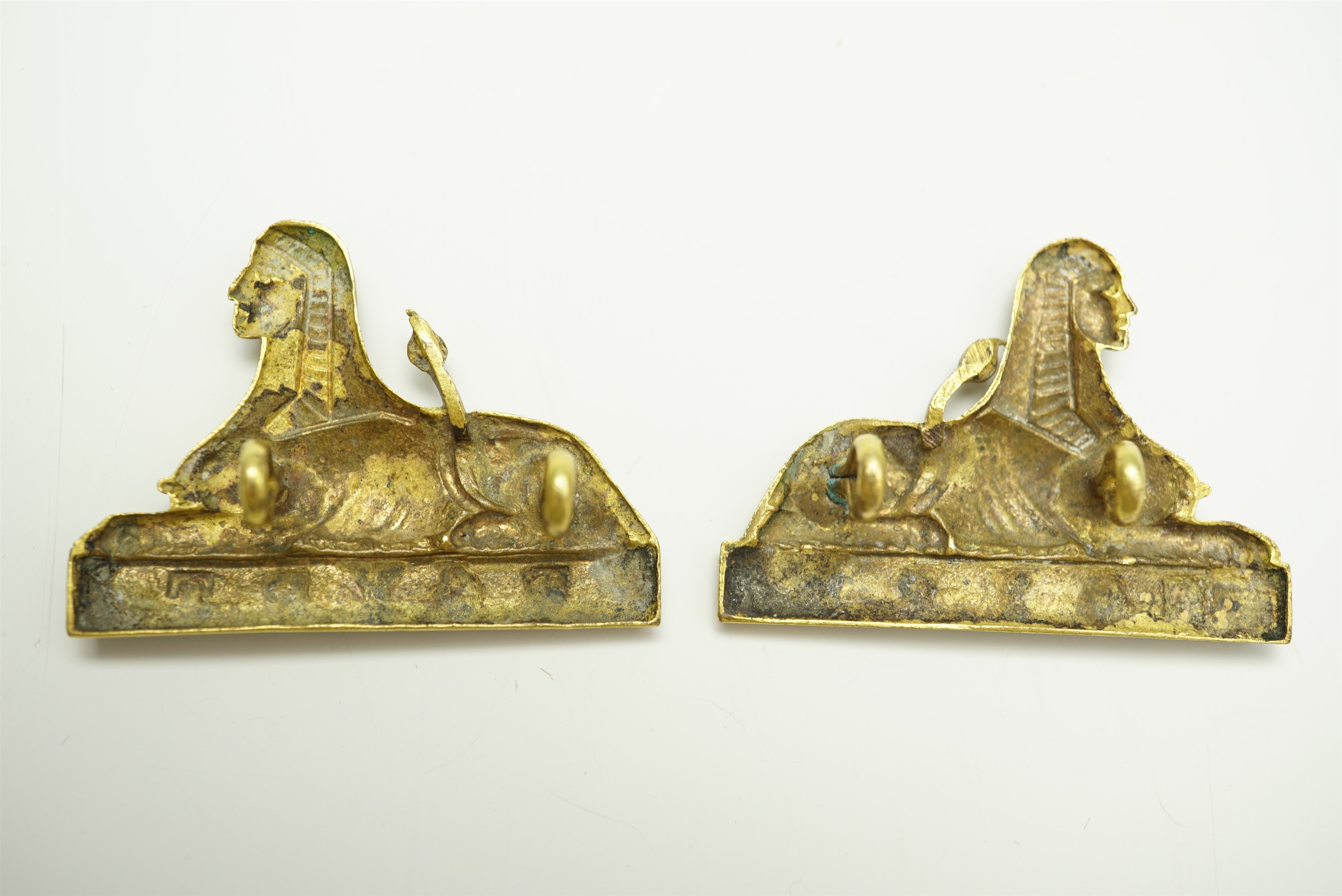 A pair of 24th (2nd Warwickshire) Regiment of Foot collar badges, 32 mm x 24 mm [A company of the - Image 2 of 2