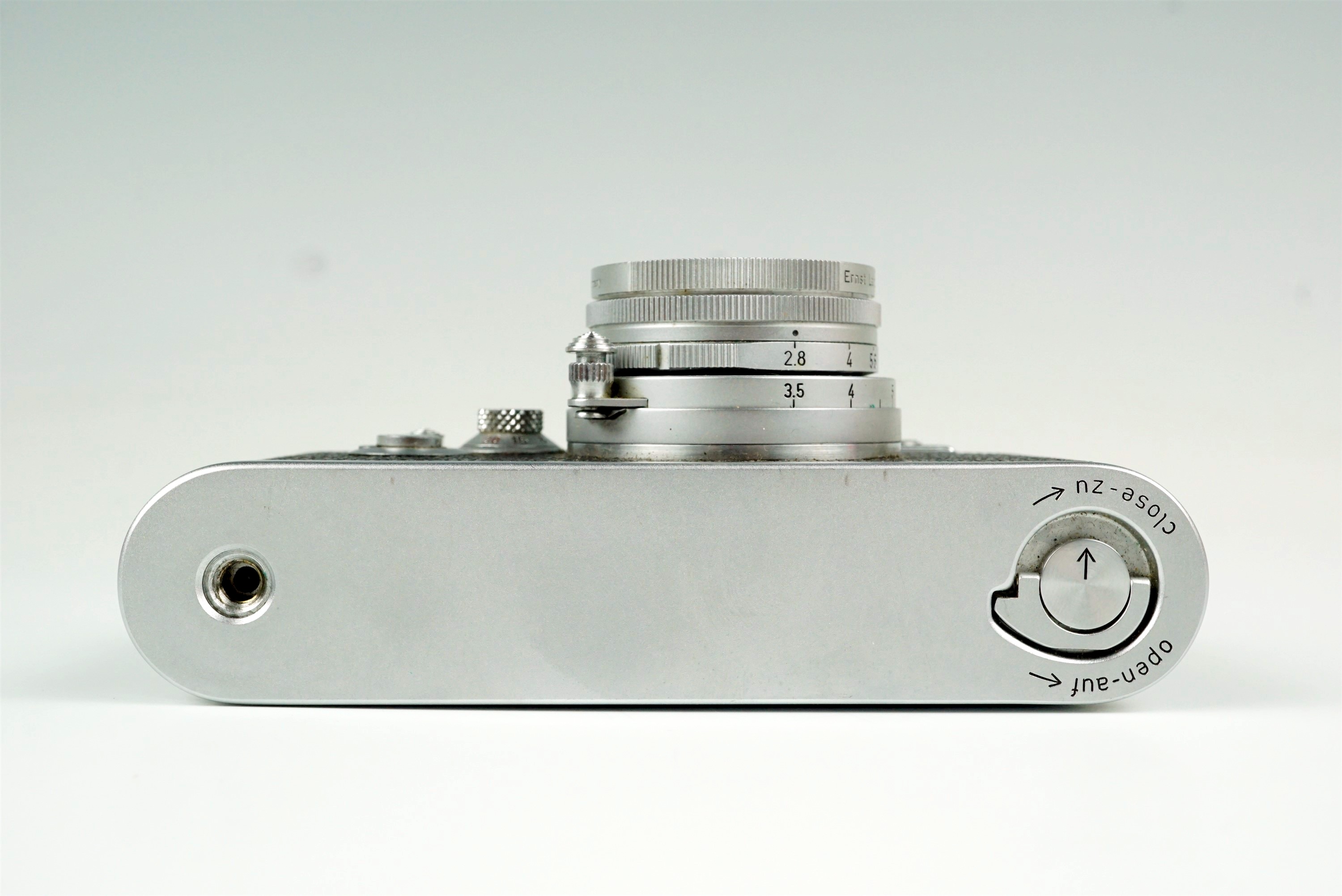 A Leica IIIg Rangefinder 35mm camera, 1957, chrome, with Leitz Elmar f=5cm 1:2.8 50mm lens (serial - Bild 9 aus 14