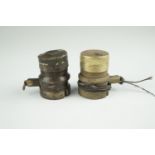 Two inert Second World War German Tellermine / anti-tank mine fuzes, dated 1938 and 1940