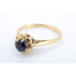 A late 20th Century lady's sapphire and 18 ct gold ring, having a brilliant cut stone, approximately