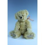 A late 20th Century original plush Teddy bear by Jennifer Browne, named 'Jenny', having