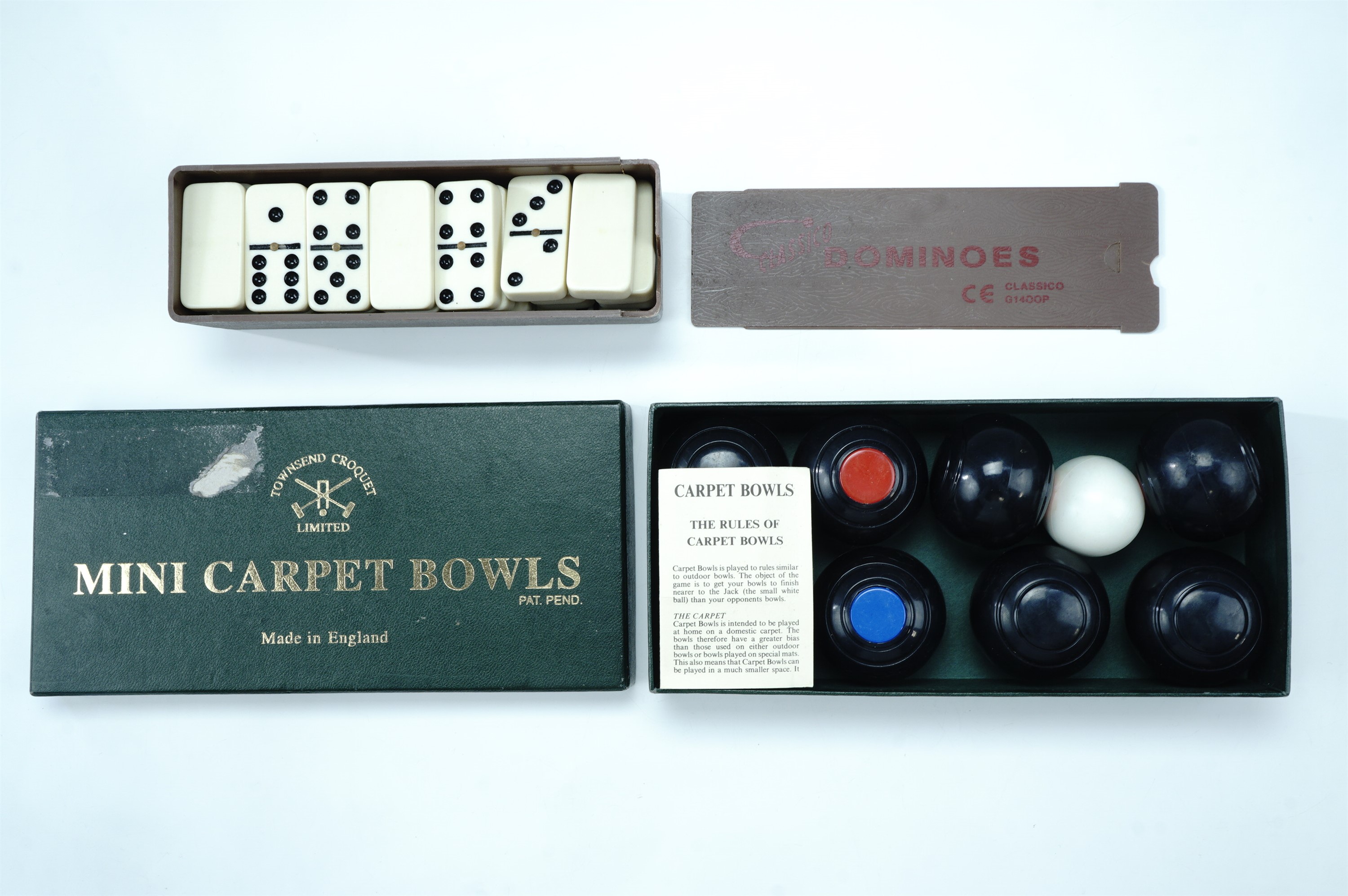 Miniature carpet bowls together with Classico dominoes - Image 2 of 2