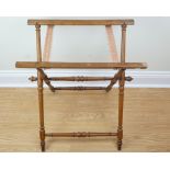A Victorian turned oak tray or luggage stand, 64 cm x 45 cm x 68 cm