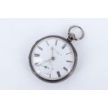 A Victorian silver cased pocket watch, lever escapement, the white dial having subsidiary seconds