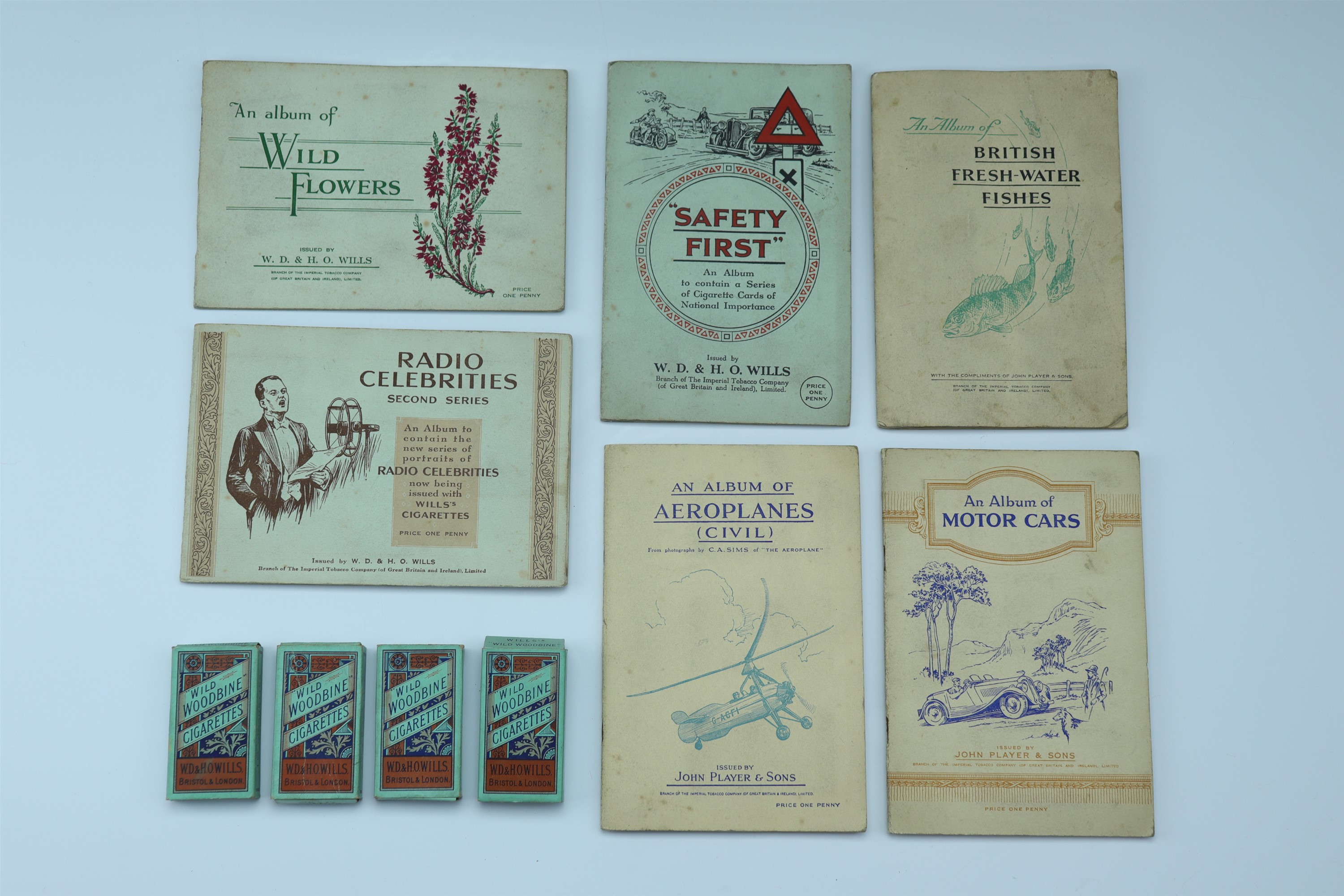 Various cigarette card albums including British fresh water fishes, wild flowers and a quantity of