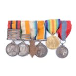 A Boer War and Great War campaign medal group, comprising Queen's and King's South Africa medals,