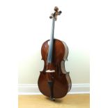 A Stentor "Student 1" cello with bow, hard shell case and cover