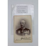 [ Victoria Cross ] A signed cabinet card portraying Lieutenant Reginald Clare Hart. [Awarded the