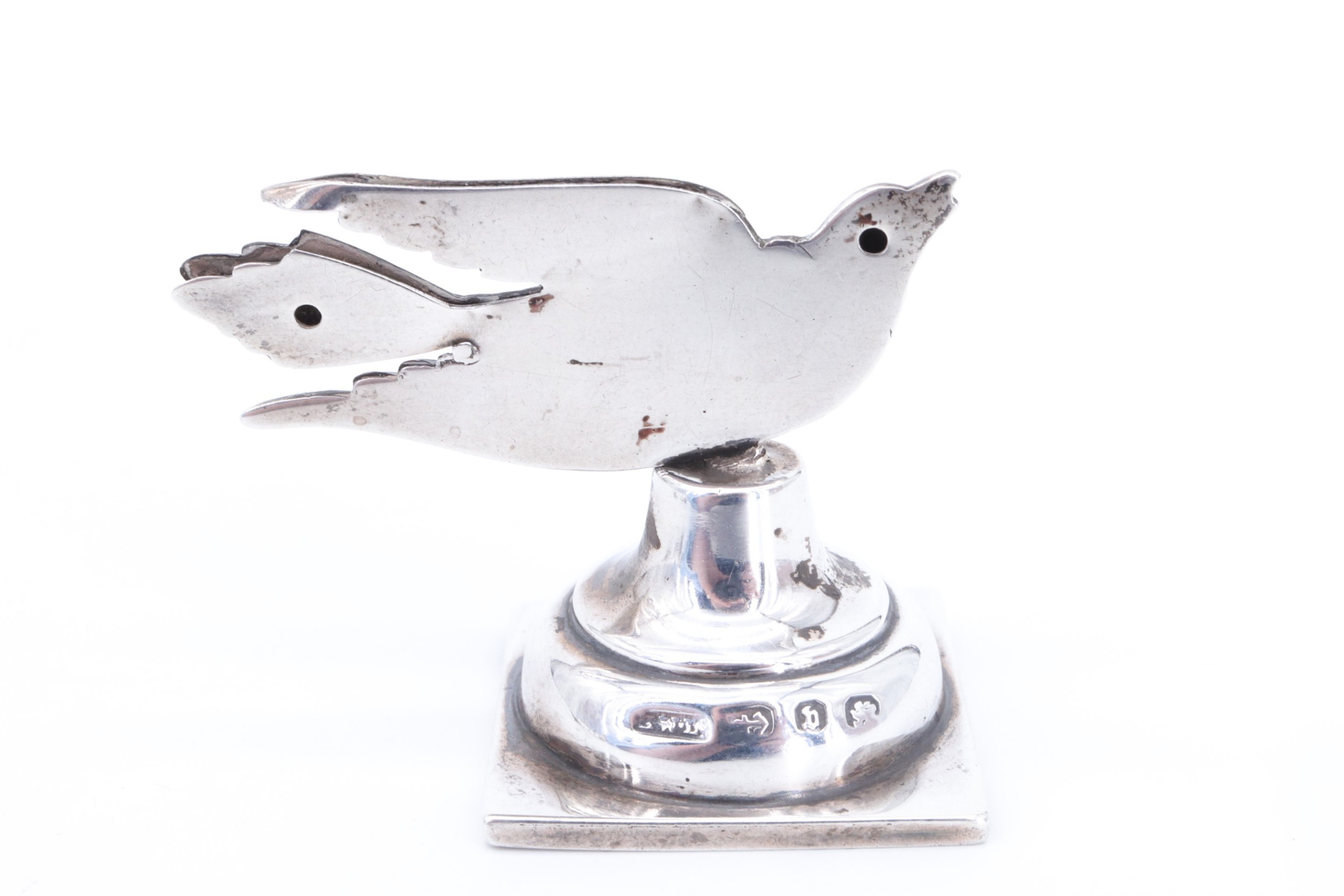 Three Victorian and later novelty place card holders, in the forms of a horse, a flying pheasant, - Image 3 of 12
