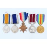 A 1914-15 Star with British War and Victory medals, Navy Longs Service and Good Conduct medal and