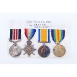 A Military Medal, 1914-15 Star, British War and Victory medals to 9630 L Cpl / L Sjt E Sutcliffe,