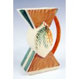 A Myott Son & Co "Bow Tie" hand painted jug, circa 1930s, 20.5 cm