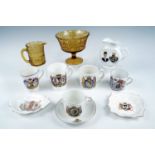 A group of Victorian and later commemorative wares including a Queen Victoria Diamond Jubilee