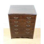 A late 19th / early 20th Century diminutive inlaid mahogany collector's or similar chest of drawers,