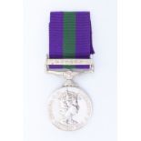 A General Service medal with Cyprus clasp to 23491023 Gunner C A Neale, Royal Artillery