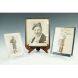 [ Autograph ] Three inscribed photographs of Sir Harry Lauder, one card-mounted under glass in