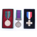 A General Service medal with Northern Ireland clasp, Voluntary Service medal and General Service